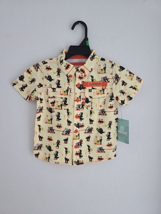 Magellan Outdoors Other - Magellan Boys 2T Halloween Shirt Fishing Button Up Short Sleeve NWT